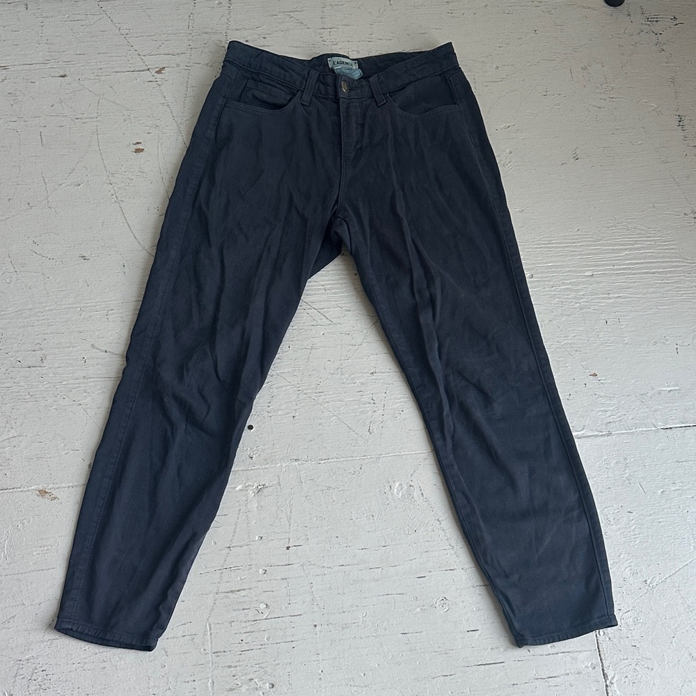 L'AGENCE Margot “High Rise” Jeans in Dark Grey